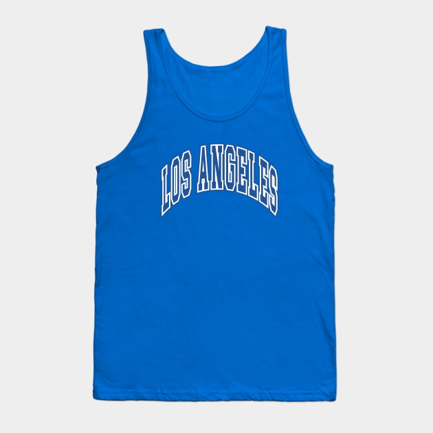 Los Angeles - Block Arch - Blue/White Tank Top by KFig21